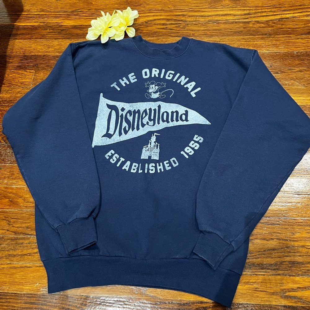 Hanes Blue Crewneck Sweater with Ribbed Cuffs